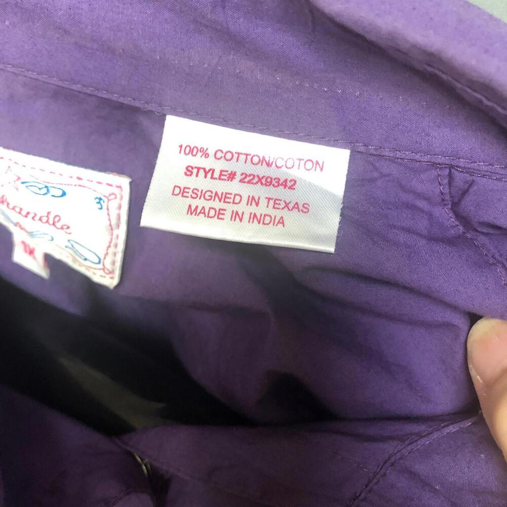 Panhandle Women's Purple Embroidered Western Ebony Snap Shirt Size Plus size 1X - Picture 7 of 8